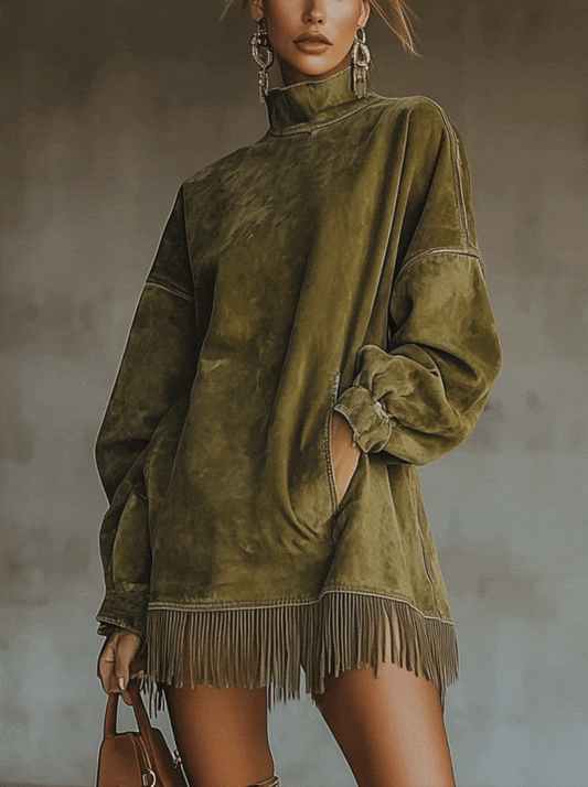 Olive - Turtleneck Dress