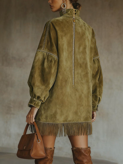 Olive - Turtleneck Dress