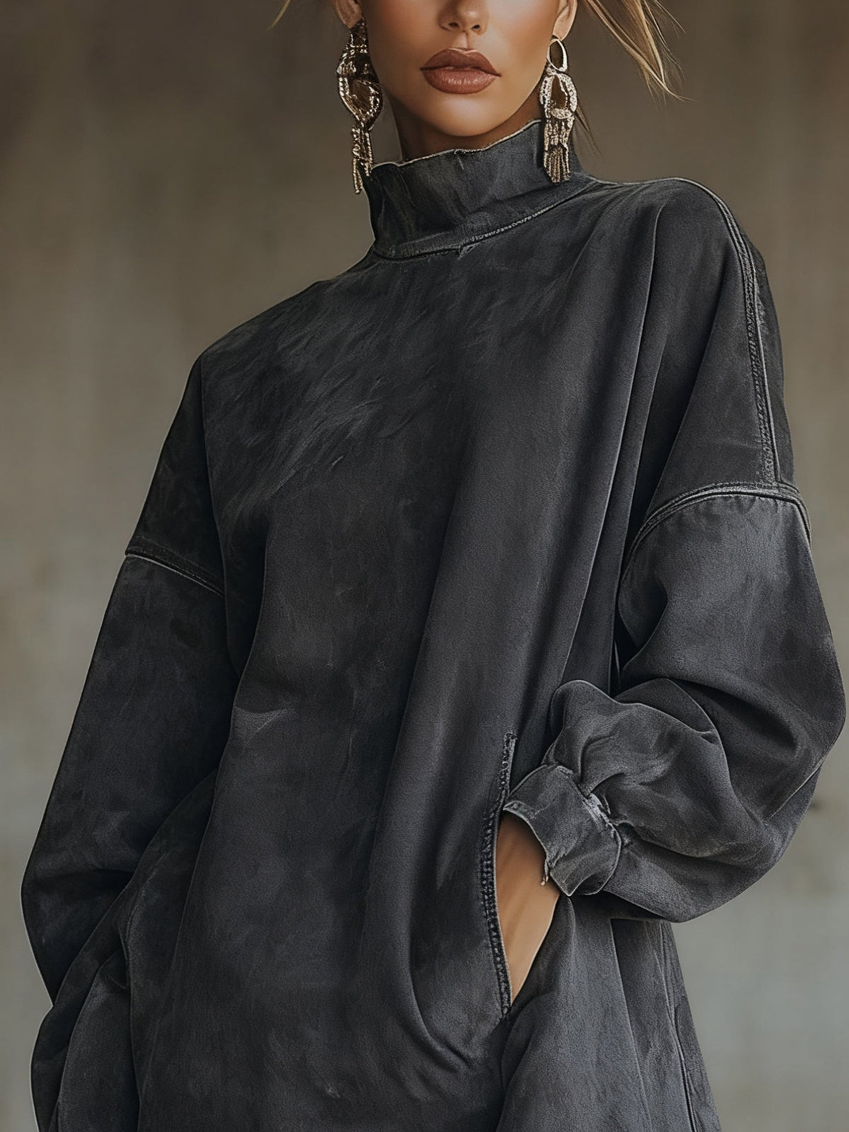 Olive - Turtleneck Dress