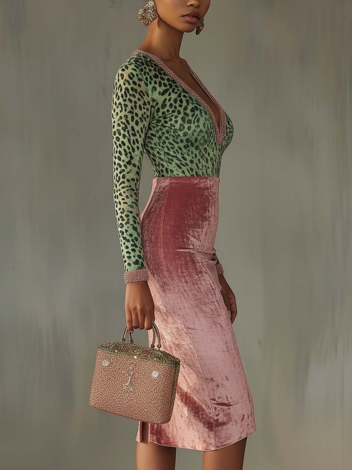 Amy - Pink Velvet  Dress