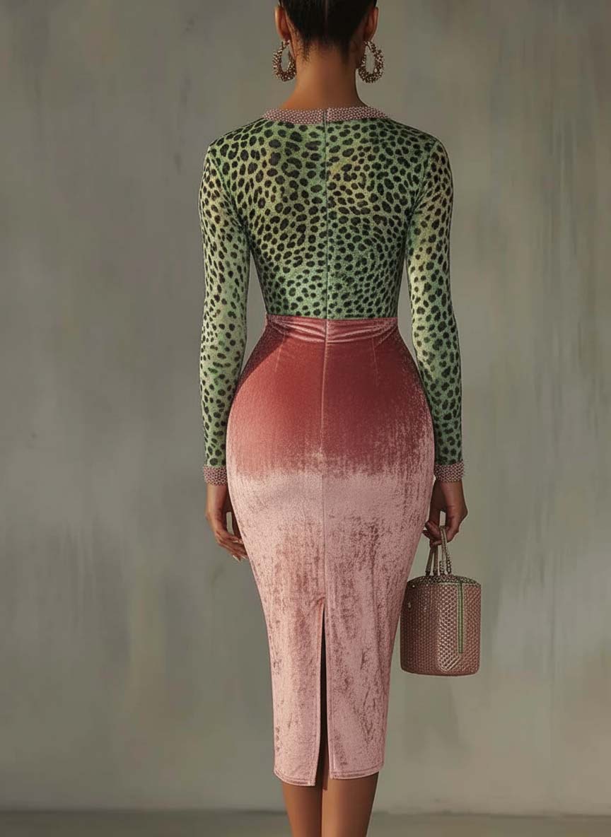 Amy - Pink Velvet  Dress